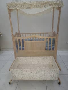Multi-Function Wooden Baby Crib + FREE Baby Wooden Swing