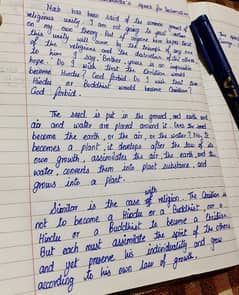 hand writing assignment work