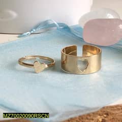 Heart Design Golden Couple Ring