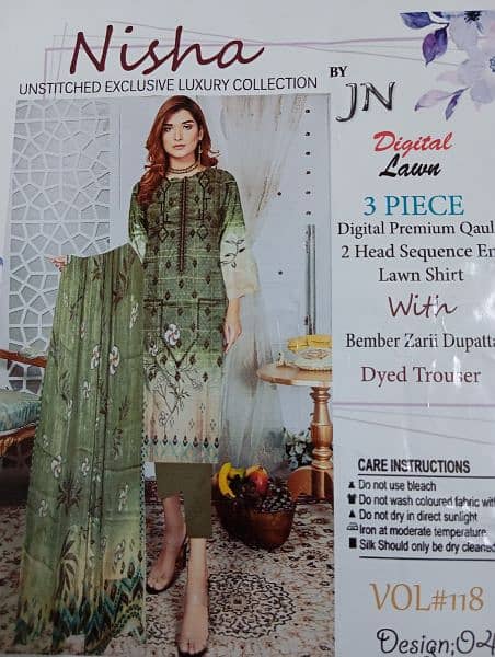 3 PC embroidered suit with zari bamber or diamond dupatta 0