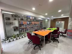 WELL MAINTAINED SEMI FURNISHED OFFICE IS AVAILABLE ON THE RENT INTHR COMMERRICAL BUILDINGS AT SHAHRE E FAISAL