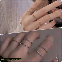 10 pcs Alloy silver and gold plated plain rings set