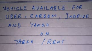 Vehicle Available for Uber, Careem, inDrive and Yango On THEKA /RENT