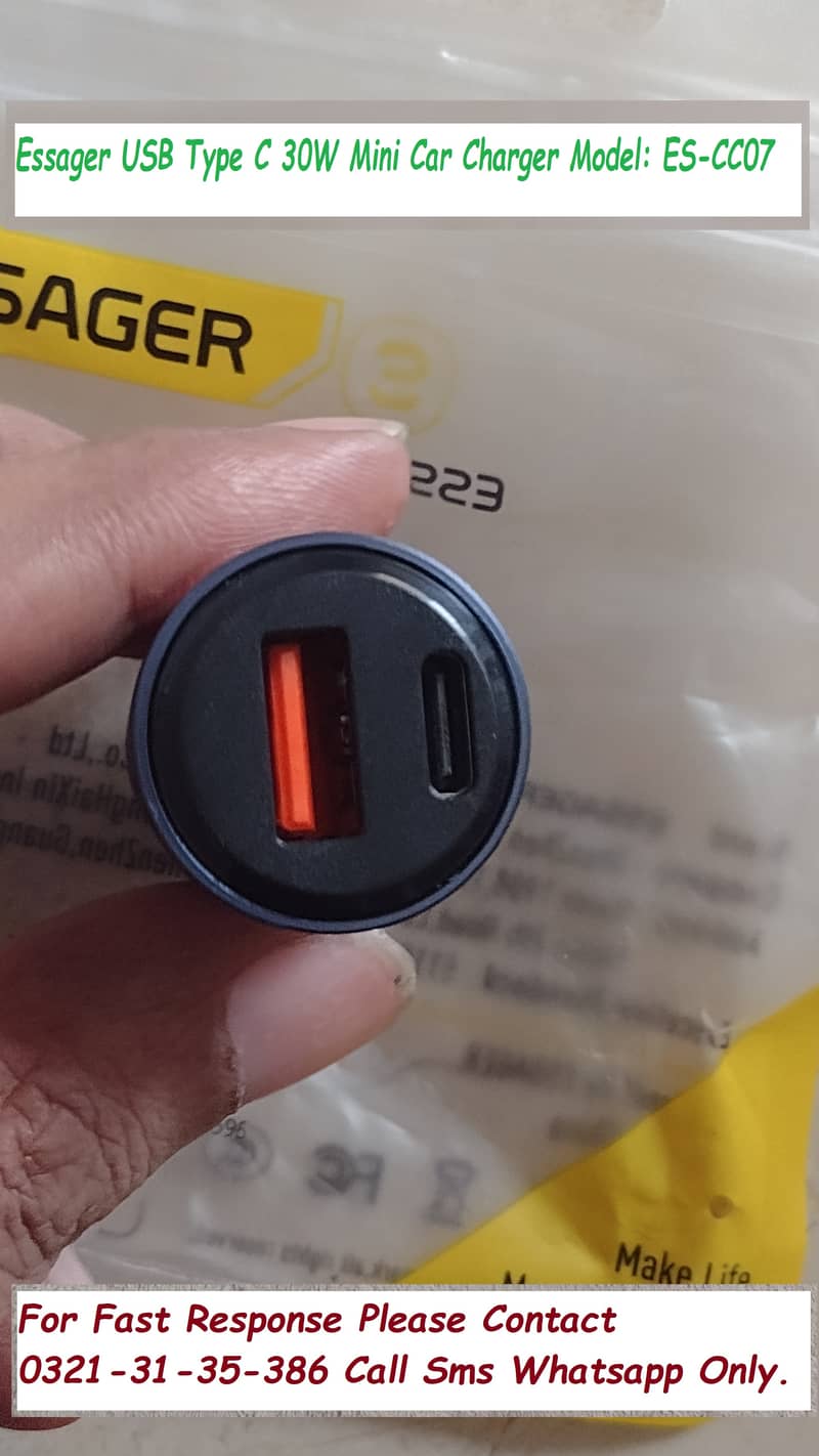 essager mini car charger 30w usb type c port 1