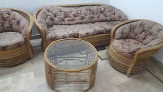 Cane 5 seater sofa set