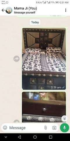 double bed with 2 side table, dressing table and mattress for sale