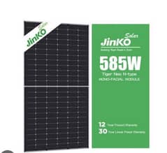 solar panel jinko n type monofacial new hy 1month used