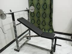 40 kg 7 in 1 multi purpose bench with chest rod and EZ curl bar