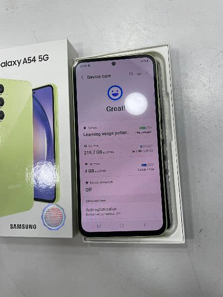 Samsung galaxy A54 5G just box open kia hy 8gb ram 256gb rom 10