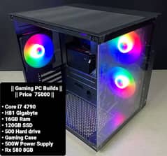 Gaming pc core i7 Rx 580 8GB graphic card
