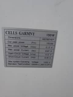Solar panel 150 watts cells Germany