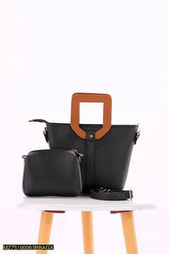black and brown pu leather hand bag for women