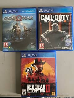Bundle Deal Ps4 Games God of War, COD BO3, Red Dead Redemption 2