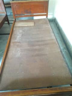 2 wooden single bed for sale