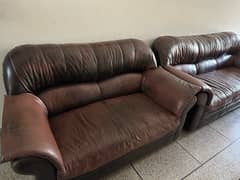 6-Seater Rexine Sofa Set - Good condition