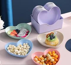 8 Pcs Multicolor Random Shaped Plates Set With Stand
