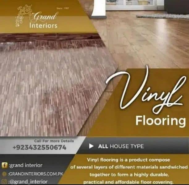 vinyl flooring wooden floor pvc laminated spc floor by Grand interiors 0