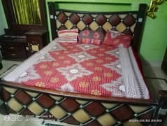 Double bed set with side tables, Almari full size set andressing table