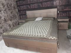 aik bed for sale with side table and glass led
