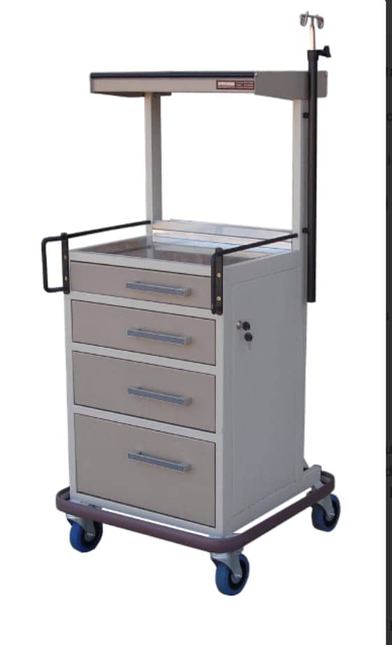 Manufacture of Emergency Crash Cart Medicine Trolley Patient Stretcher 8