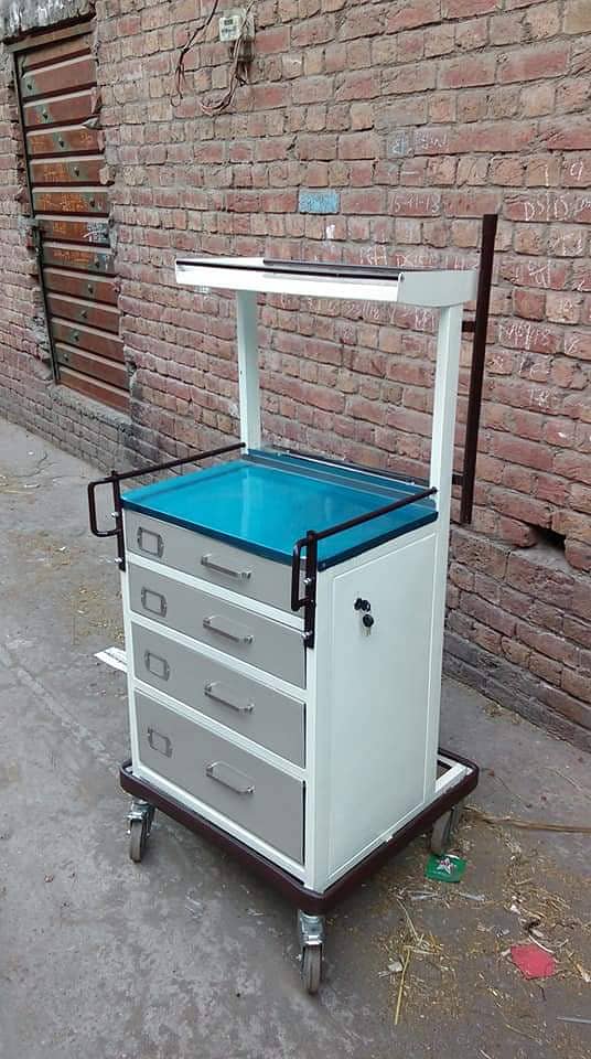 Manufacture of Emergency Crash Cart Medicine Trolley Patient Stretcher 9