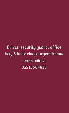 driver, security guard, office boy chaye