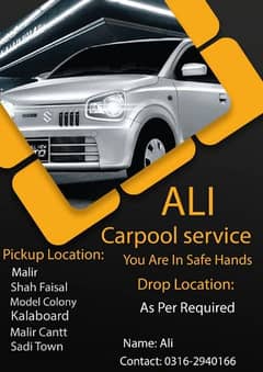 carpool service available from malir shah