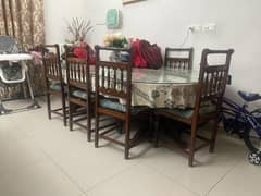 Pure Wood 8 Seater Dining Table with chairs