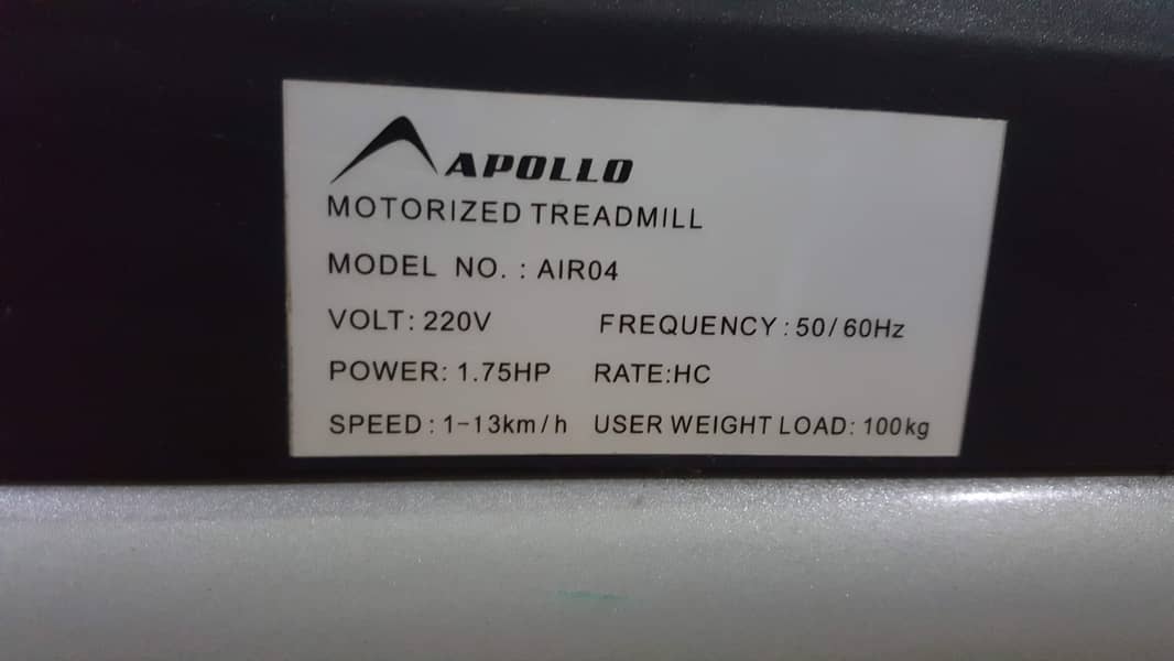 Apollo Air04 1.75 hp motor. 10/9. O03244833221 6