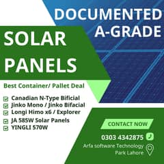 All type of Solar Panel/plates Jinko/Longi/Canadian-Pallet & Container