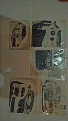 Hand made sketch totally pencil work car posters,
