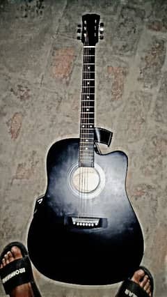 black Washburn guitar 41 inch size with truss road