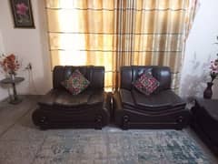 Lather sofa set