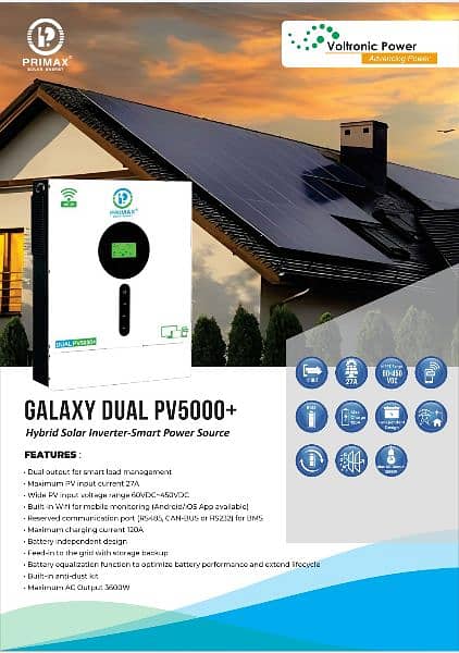 Primax Galaxy Dual PV5000+ Solar Hybrid Inverter 3.6KW 0