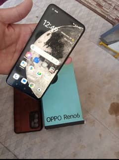 oppo Reno 6 ek behtarin condition mein 10 by 10 box charg 03439425733