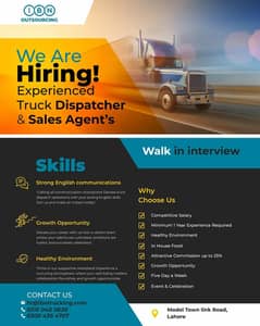 We're Hiring Experianced Truck Dispatcher and Sales Agents