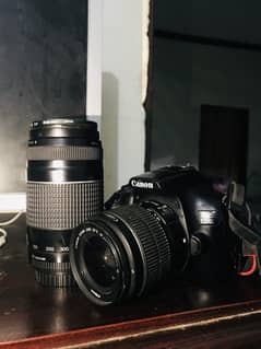 Canon 1300d with 18-55mm & 75-300mm lenses