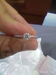 Moissanite Diamond Silver Ring