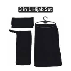 3in1 Hijab Set | Georgette Hijab Scarf ,Half Niqab patti and Hijab Cap