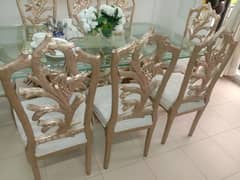 Pure Wood Dining Table with Chairs