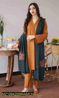 3 pc's Women unstitched broidered lawn suit