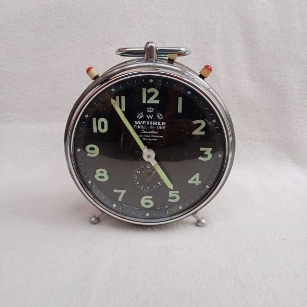 Vintage Wehrle 1950s Alarm Clock Germany 0