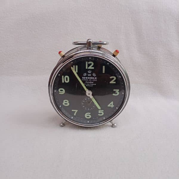 Vintage Wehrle 1950s Alarm Clock Germany 1