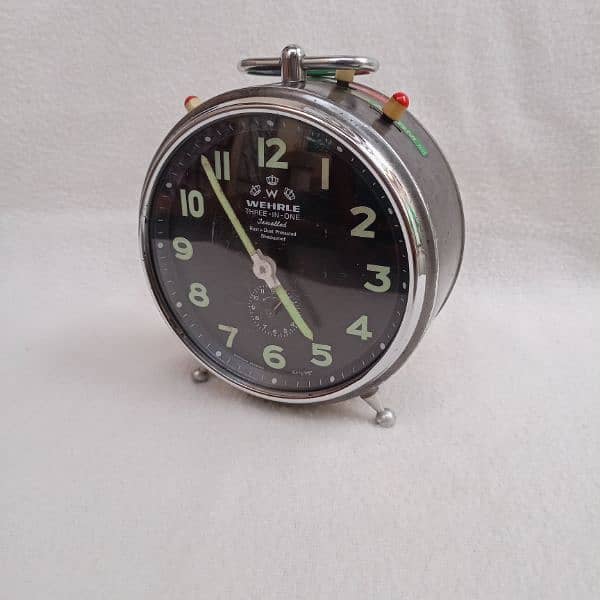 Vintage Wehrle 1950s Alarm Clock Germany 2