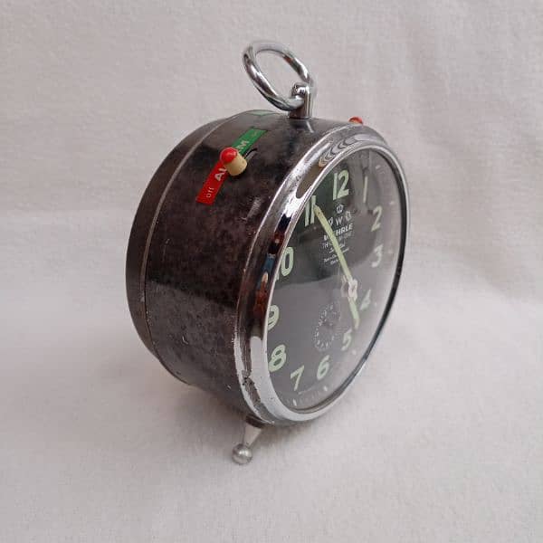 Vintage Wehrle 1950s Alarm Clock Germany 3