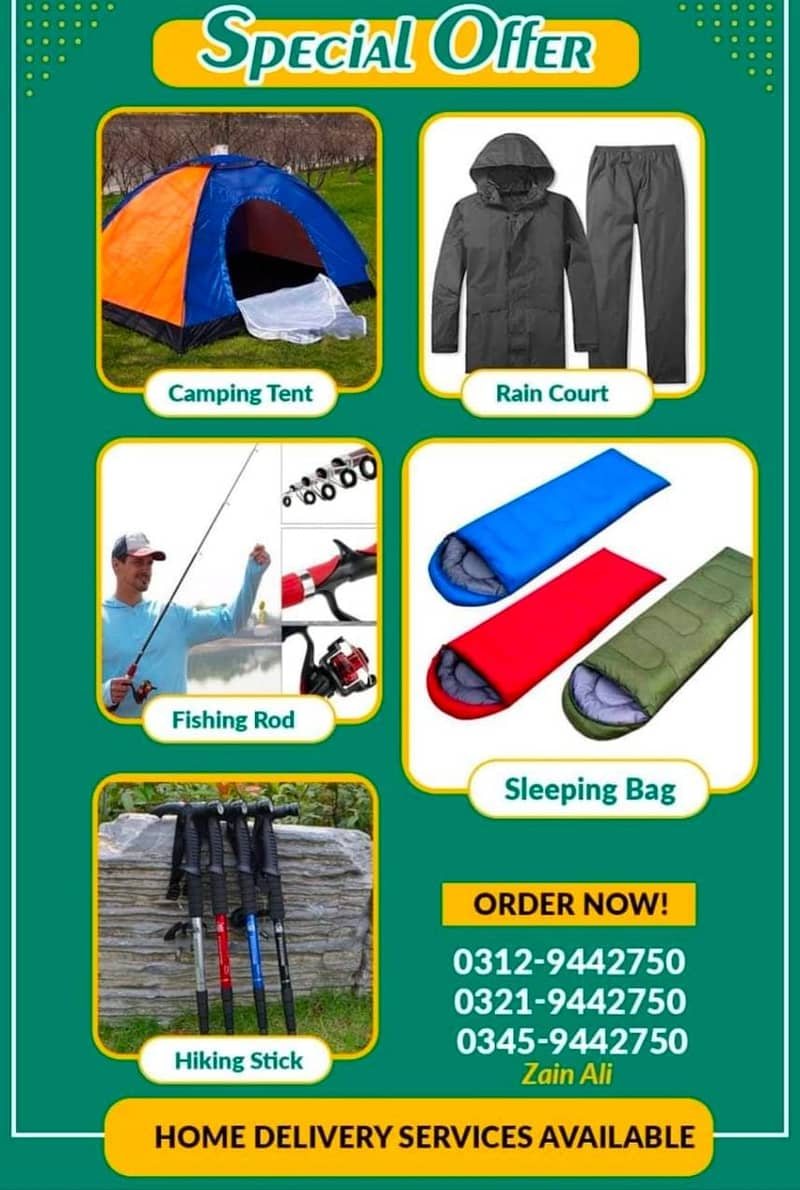 Camping Products and Sleeping Bags available 03129442750 Zain Ali Trad 0