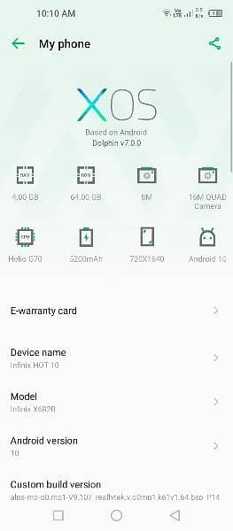 infinix hot 10  4/64 1