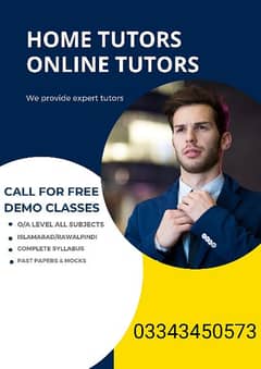 Online/Home tutors available for O/A level
