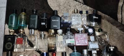 Branded empty perfumes bottle