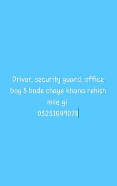 driver, security guard, office boy chaye
